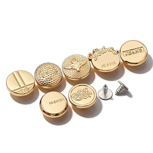 Boutons et rivets en zamac plaqués or, logo personnalisé, bouton métallique pour veste, jeans, vêtements en denim. - Product Image 5