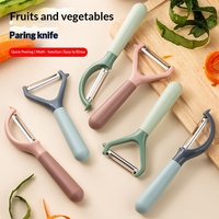 Huishoudelijke tweekleurige handmatige creatieve multifunctionele fruit- en groenteschiller voor aardappelen, keukengereedschap