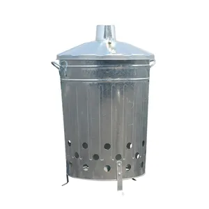 China fabricantes de incineradores de resíduos de jardim doméstico galvanizados de metal 75L para venda