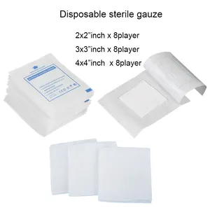 8ply 16ply Cotton Wound Dressing Disinfection Gauze Swab 10cmx10cm Degreased Sterile Gauze Swab Pads