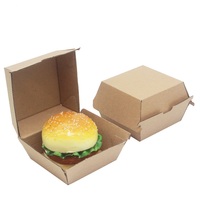 Boîtes à emporter jetables écologiques Contenants alimentaires en papier kraft Boîte d'emballage pour hamburger