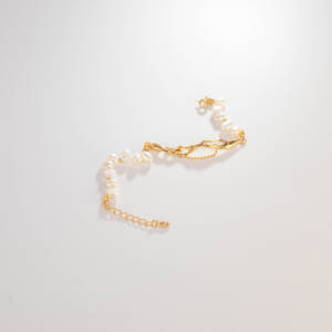 Freshwater <b>Opal</b> Pearl <b>Bracelet</b> 18K <b>Gold</b> Plated Irregular Minimalist Chain <b>Bracelet</b> for Women Fashion Jewelry Party Daily - Product Image 6