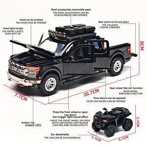 Nuevo Diecast 1:24 Ford F150 Metal coche molde sonido luz Puerta Abierta colección decoración pantalla Pullback aleación SUV coche modelo Juguetes - Product Image 3