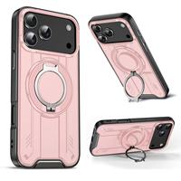 Coque de téléphone portable de luxe en TPU+PC avec anneau magnétique et finition miroir couleur unie, vente en gros d'usine pour les séries 17 et 18