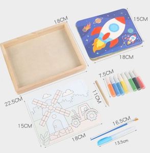 Ensemble de cartes de peinture d'animaux artistiques, livre de coloriage à l'eau, kit de bricolage pour arts et artisanat du sable - Product Image 6
