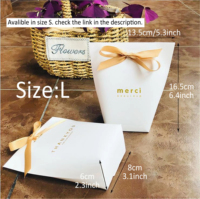 Individuelle Merchandise-Tasche Braune Kraftpapier-Versandtasche 3-Farbige Süßigkeiten-Papiertüte mit Schleifenband Faltbare Geschenktüten