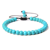 Bracelet en cristal perlé en pierre naturelle de 6mm fait à la main bijoux de mode à la mode pour femmes hommes Bracelet en pierre précieuse en forme de boule réglable