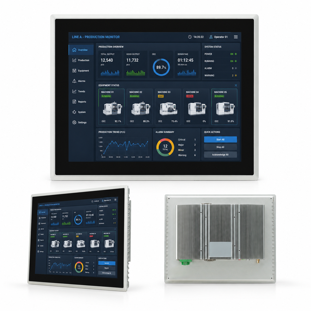 8~27" Inch IP65 Waterproof Industrial Android Panel PC with Capacitive Touch Screen for Industrial Automation/Smart Locker/ATM