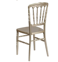 Chaise Napoléon PP en résine de mariage promotionnelle Gold Stacking Portable Sillas Para Eventos
