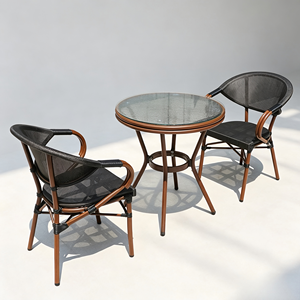 Nordic Rope Rattan aluminum Waterproof Dinning <b>Chair</b> Patio Restaurant Aluminium <b>Stackable</b> Outdoor Dining <b>Chair</b> for <b>Garden</b> hotel - Product Image 6