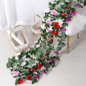 DREA Artificial Rose Vine Silk Flower Garland <strong>Hanging</strong> Rose Ivy for Home Outdoor Wedding Arch Garden Wall Decor - Product Image 2
