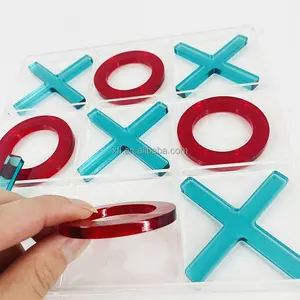 Luxury 3D Acrylic XO Game Gem Color Tic Tac Toe Game Set Acrylic Educational Games For Child