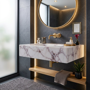 Lavabo de Resina de Alta Calidad con Acabado Pulido, Moderno, Resistente al Agua y Fácil de Limpiar - Product Image 3
