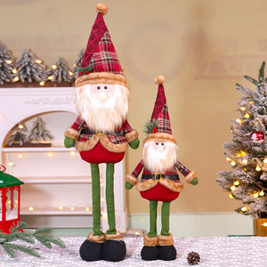 DAMAI Nuevas Decoraciones Navideñas Telescópicas, Adornos Navideños a Cuadros, Muñecos de Reno de Patas Largas, Muñecos de Nieve, Decoraciones Navideñas - Product Image 6