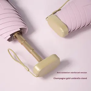 Paraguas Mini de Bolsillo con Protección Solar y de Lluvia, Doble Uso, con Logotipo Impreso para Mujer, 50% de Descuento, Stock Disponible para Mayoristas - Product Image 1