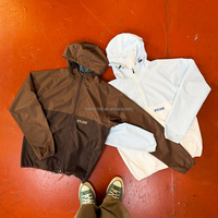 Vestes coupe-vent en nylon personnalisées avec logo, fermeture éclair, pour hommes, de haute qualité, avec empiècements, sweat-shirt à capuche, manteau en nylon, vestes coupe-vent