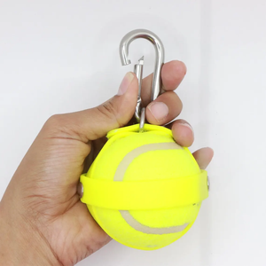 Özel Logo interaktif Pet tenis oyuncaklar tenis topları ile PVC tutucu klip basit stil kauçuk atma Pet çiğnemek oyuncaklar köpekler için - Product Image 1