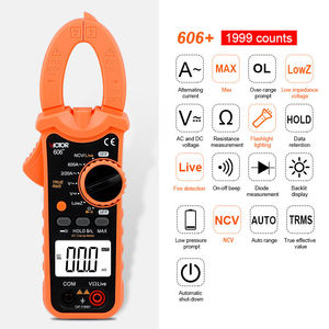 VICTOR 606+ Digital <b>Clamp</b> Meter 1999 Counts 600V 600A <b>Clamp</b> Multimeter With Live NCV Flashlight LOW INPEDANCE Voltage - Product Image 4
