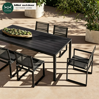 Ensemble de table et chaises d'extérieur en alliage d'aluminium moderne de luxe, mobilier de jardin pour hôtel, villa, cour, chaise de salle à manger d'extérieur imperméable