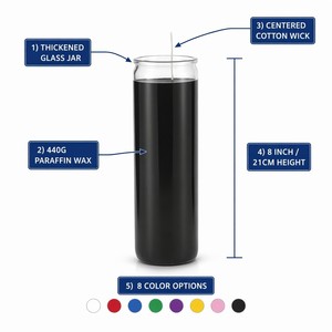 Candela in Barattolo di <span class=keywords><strong>Vetro</strong></span> da 8 Pollici per Astrologia, Hoodoo-Voodoo, Stregoneria, Paganesimo, Wicca, Religione, Chiesa - Product Image 3