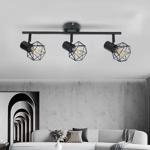 4 Kops Draaibare Plafondspot Zwart Modern Plafondlamp Verstelbaar Met E14 Socket Spotlampen Plafond Binnenspot Lamp