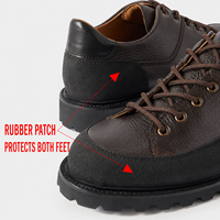 Chaussures de travail en cuir pour hommes VOGU, mode automne, tendance outdoor, lacets, antidérapantes, semelles rehaussantes, chaussures décontractées rétro