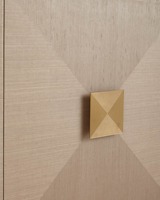 Piring batu mewah, kabinet prasmanan, kayu Solid mengkilap, Strip samping emas, Multi ruang penyimpanan, Meja makan