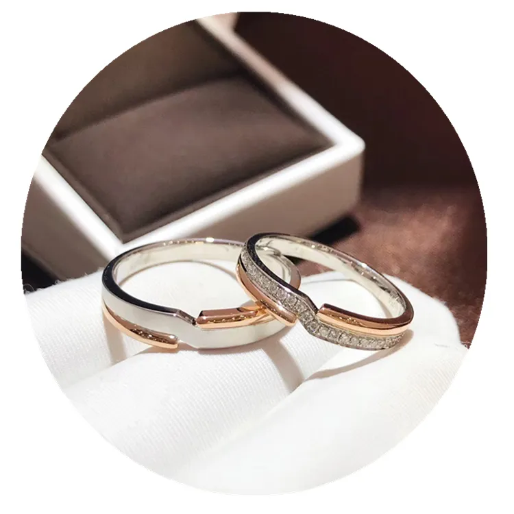 Shenzhen Jewelry Hot Selling Luxury Couple Ring Set Wedding band Ring set Friendship Diamond Ring