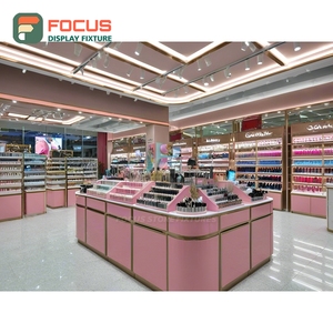 High Quality Retail Outlet Brushed Stainless Steel Wall Shelving One Stop Solution Cosmetic Shop Design - Product Image 6