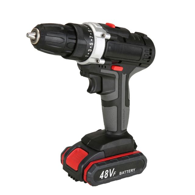 48V Portable Black Multifunctional Cordless Electric Drill Set Lithium Battery Power Tools Set for Home Improvement