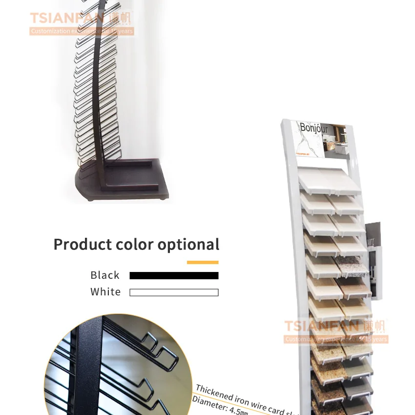 Tsianfan high customized floor-standing  marble quartz granite samples tile slate stones marble display stand