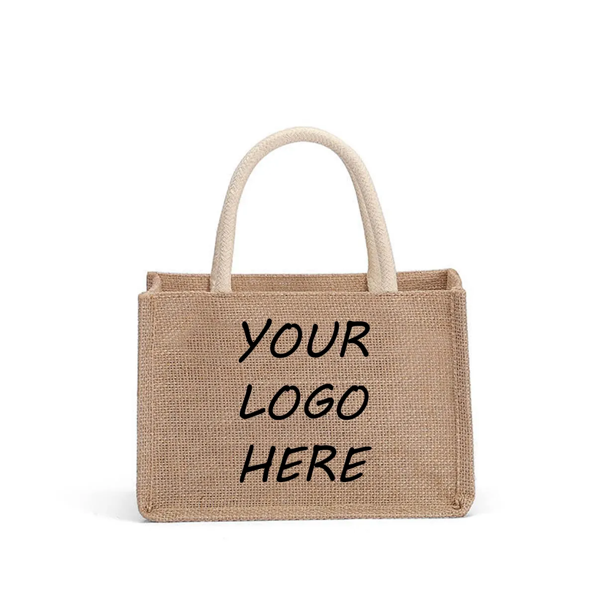 China factory jute shopping bag with thick carry handle shopping bag high quality jute tote bag