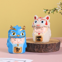 Figurines en résine des Quatre Bêtes Divines, Ornement Feng Shui Chinois, Statue d'Animaux Mythiques, Décoration de Bureau à Domicile, Cadeau de Collection