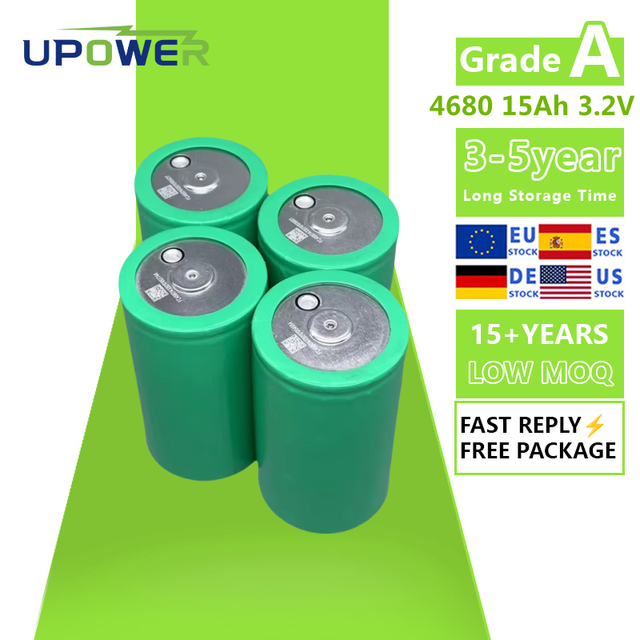 ULi 3C High Rate LFP Cylindrical Cell 4680 3.2V Rechargeable Lithium Battery 15000mAh 3C 15Ah 46800 LiFePo4 Battery Cell