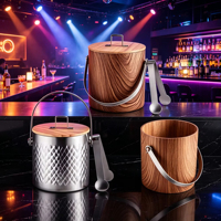 Seau à glace et pince HYX en acier inoxydable classique, portable et durable, 1,4 L, 2 L, 3 L, pour refroidir le vin et la bière lors de vos fêtes