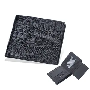 2022 neueste Modelle hochwertige Herren PU Leder kurze Abschnitt Crocodile Pattern Card Wallets für Männer, männliche fossile Münz geldbörse