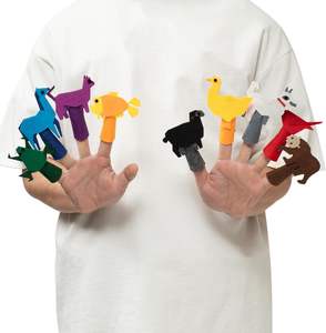 Marionetas <span class=keywords><strong>de</strong></span> <span class=keywords><strong>dedo</strong></span> <span class=keywords><strong>de</strong></span> fieltro educativas Unisex, 9 Uds., oso marrón, Pájaro Rojo, <span class=keywords><strong>pato</strong></span> amarillo, Rana Verde, perro blanco, Gato púrpura, caballo azul, negro - Product Image 4