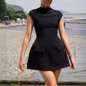 <span class=keywords><strong>Abbigliamento</strong></span> <span class=keywords><strong>Casual</strong></span> da <span class=keywords><strong>Donna</strong></span> Europeo e Americano in 9 Colori, Novità <span class=keywords><strong>Primavera</strong></span> 2025, Elegante Tinta Unita, Vita Alta, Collo Tondo, Corto - Product Image 4