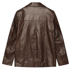 Chaqueta Corta Maillard para Mujer, Primavera y Otoño, Estilo Americano Retro, Informal, Elegante y Moderna, Chaquetas de Cuero para Mujer - Product Image 2