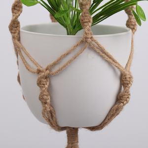 Européenne Américaine Rétro <span class=keywords><strong>Chanvre</strong></span> Corde Pot <span class=keywords><strong>De</strong></span> Fleur Filet Sac Simple Intérieur Extérieur Plante Crochet Panier Suspendu Jardinage En Gros - Product Image 4