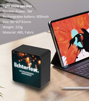 Lecteur de musique avec logo LED 3D personnalisé, haut-parleur promotionnel 5W, haut-parleur portable sans fil Bluetooth