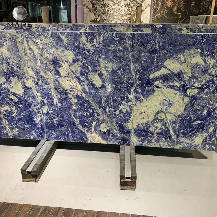 Prezzo di fabbrica pietra blu per progetto Sodalite lucida brasile Cloisonne marmo blu