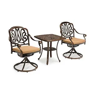 2020 new outdoor patio furniture die cast aluminum bistro set swivel chair outdoor furniture