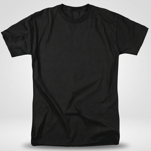 Camiseta de Algodón Negra Lisa para Hombre, Manga Corta, Cuello Redondo, Corte Regular, Informal, Tejido de Punto, Color Sólido - Product Image 3