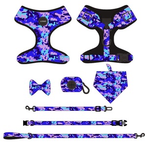 Fashion Camouflage Dog Harness with Bowknot Adjustable Buckle Closure Nylon Pet Gear Set for Dogs - Product Image 1