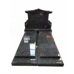 G603 g503 Blue Pearl Granit Polish Style Double Musulman Tombstone Made - Product Image 2