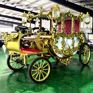 ZOWN Retro Oil Painting Decor Golden Sculpture Royal Electric Carriage Luxury Wedding Sightseeing <b>Coach</b> Customizable Size Solid - Product Image 1