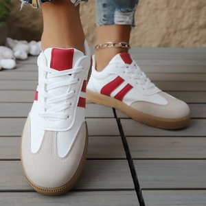 Zapatillas Deportivas Casuales Estilo Universitario para Mujer, con Cordones Delanteros y Suela Gruesa, <span class=keywords><strong>Zapatos</strong></span> Cómodos para Caminar con Múltiples Opciones de Color - Product Image 3