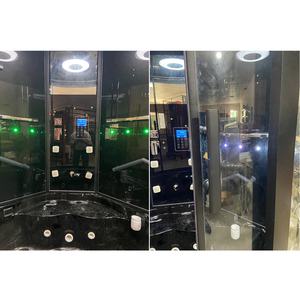 Cabine de Douche Hammam et Sauna à Vapeur avec Cadre en Aluminium Noir et Baignoire de Massage - Product Image 5