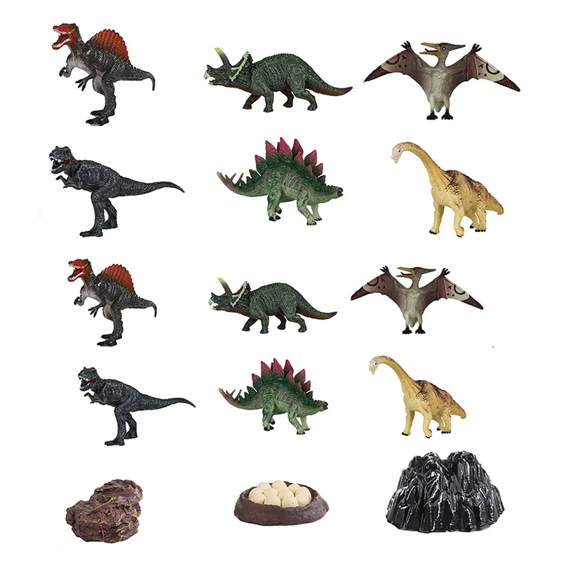Sıcak satış sert PVC katı dinozor simülasyon dünya sahne halı seti oyuncak